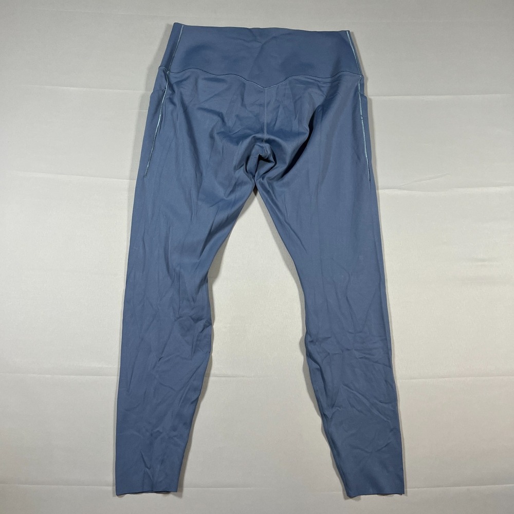 Nike Dri Fit Leggings Womens XL Blue Swoosh Logo Elastic Waist Gym Performance - Picture 8 of 9